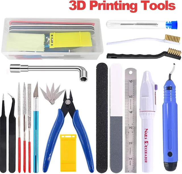 TWO TREES 3D-Drucker Werkzeugset aus Metall in Mehrfarbig mit Trimm-Messer, Schaber, Reinigungsnadel, Pinzette und Zange für DIY-Entgratungsarbeiten - Bild 1