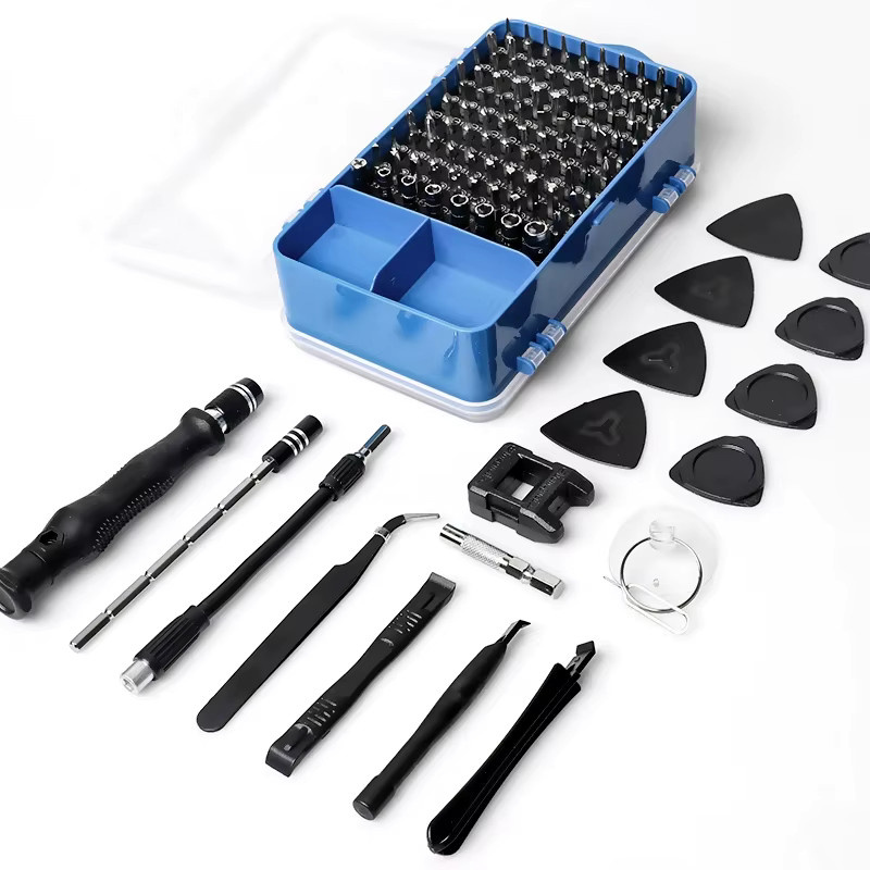 117-in-1 Präzisions-Schraubendreher-Set mit magnetischen Bits in Blau für die Elektronikreparatur - Bild 4