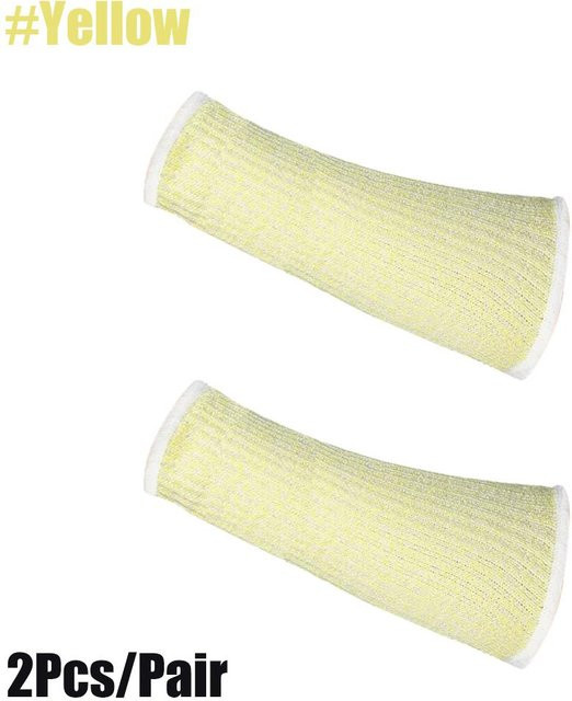 Binchi Health Electronics Schnittfeste Armschoner aus HPPE mit Daumenschutz, Gelb, 1 Paar - Bild 1