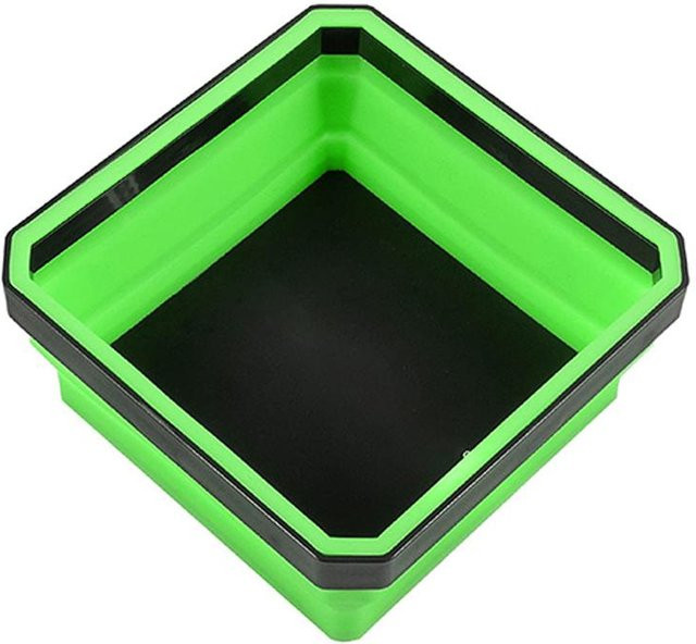 DIYelecs Zusammenklappbare Magnetische Teileablage in Grün für Schrauben, Muttern und Kleinteile - Bild 1