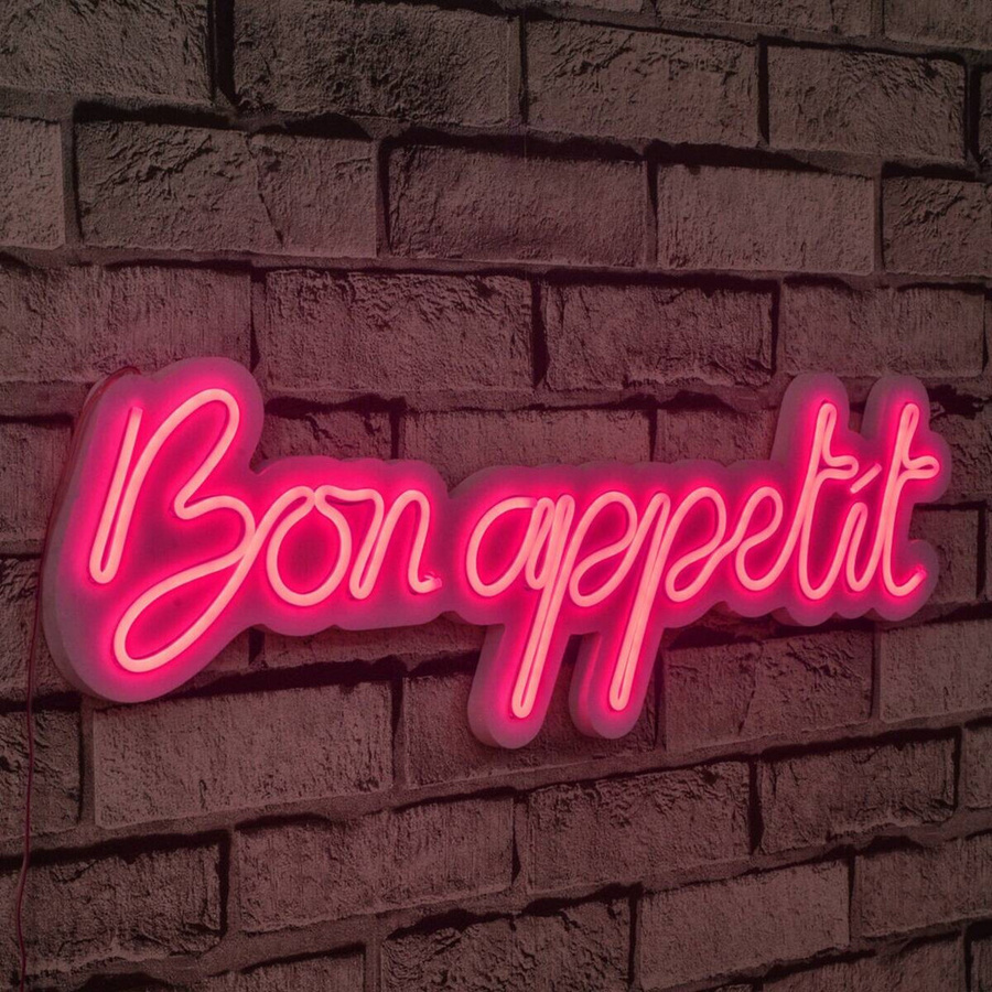 Opviq LED-Wandleuchte Neon Flex aus PVC in Rosa, B/H/T: 60 x 18 x 2 cm - Bild 2