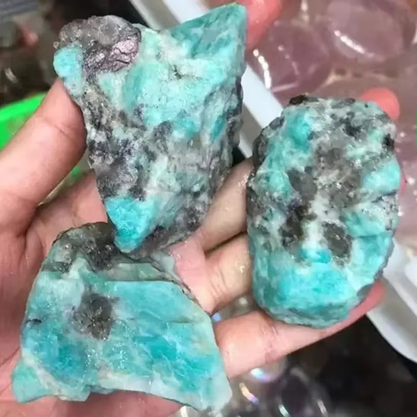 Natürlicher Amazonit-Rohstein von sisterstone in unregelmäßiger Form für Reiki und Heilkristalle - Bild 2