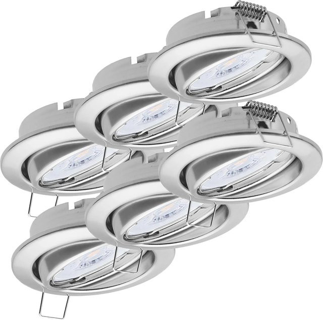 Oktaplex 6er Set Einbauspots Dijon in Chrom mit LED Modul, schwenkbar, Warmweiß 3000K, 4,8W, 380lm - Bild 1