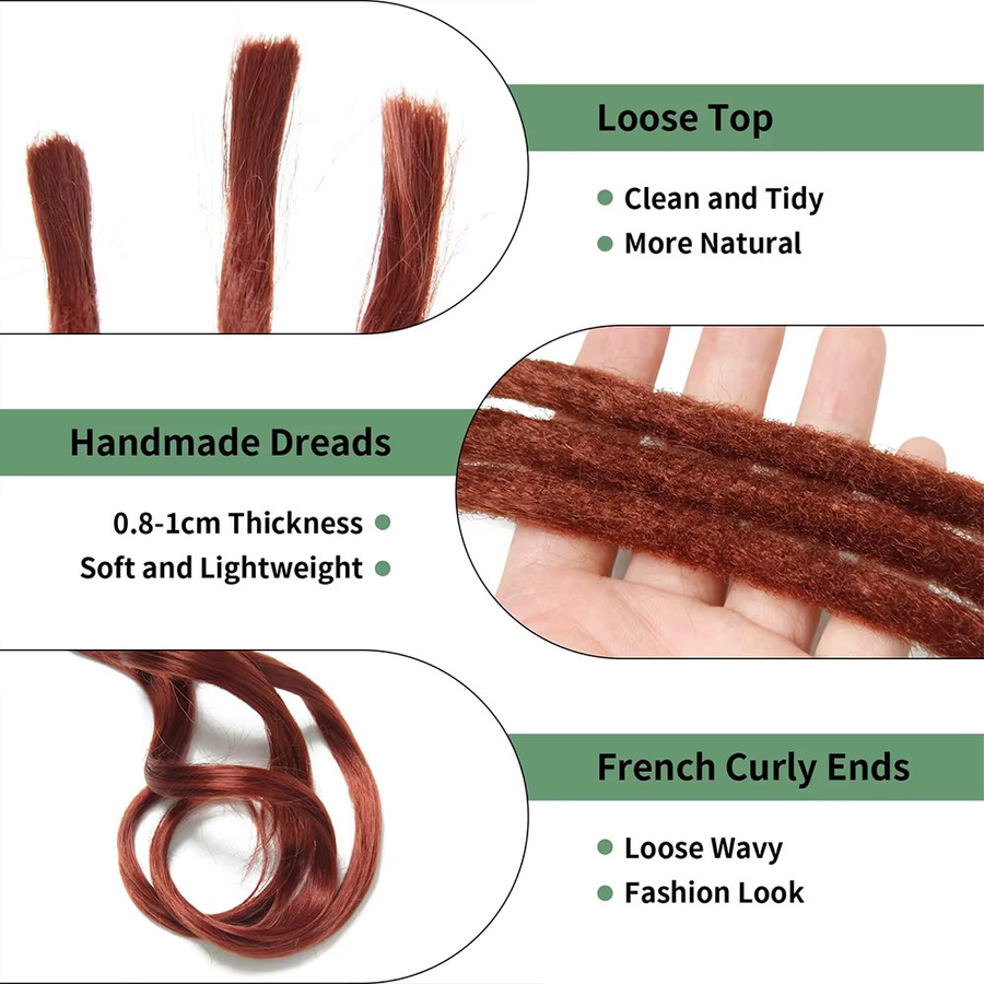 Suri Hair Dreadlock-Verlängerungen, 24 Zoll, 10 Stränge, Synthetisch, Unisex - Bild 4