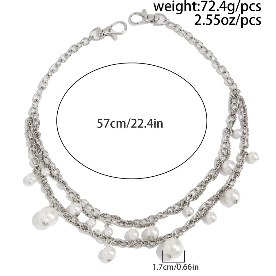 Salircon Hosenkette, Silber, Perle, Punk, Herren - Bild 4