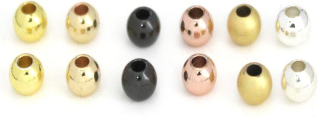 SUMOORL Spacer Perlen, Edelstahl, Schwarz Gold Farbe, 2-10mm, Unisex - Bild 1