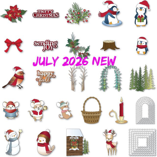 Metallstanzformen für DIY Scrapbooking und Weihnachtsdeko mit Rehkitz, Santa und Pinguin in Multicolour - Bild 1