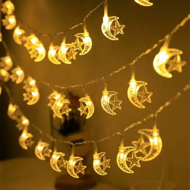 LED Lichterkette mit Mond und Sternen für Ramadan und Eid Al Adha Dekoration - Bild 1