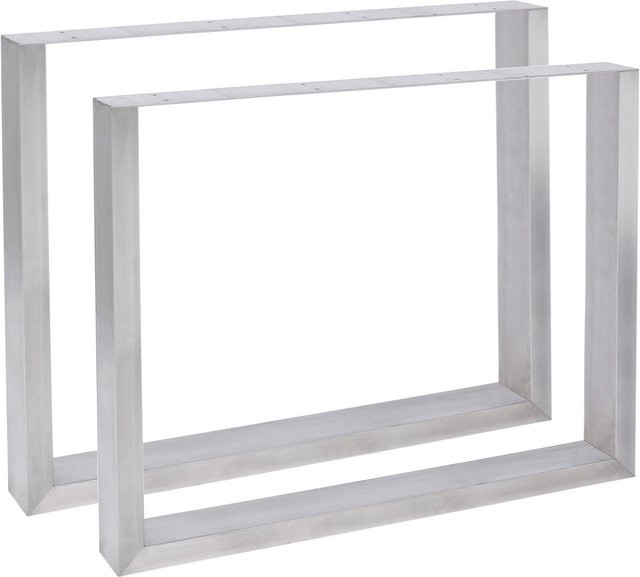 TPFLiving Venix Tischbeine Set aus Edelstahl in Silber Matt, Höhe: 80 cm - Bild 1