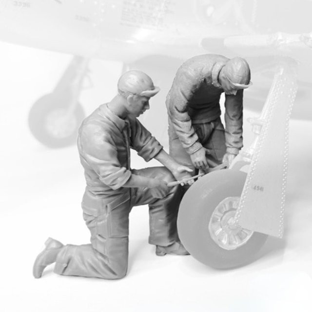 LISM Modellbau-Set USAAF Soldier Mechanics Resin 1/32 - Bild 1
