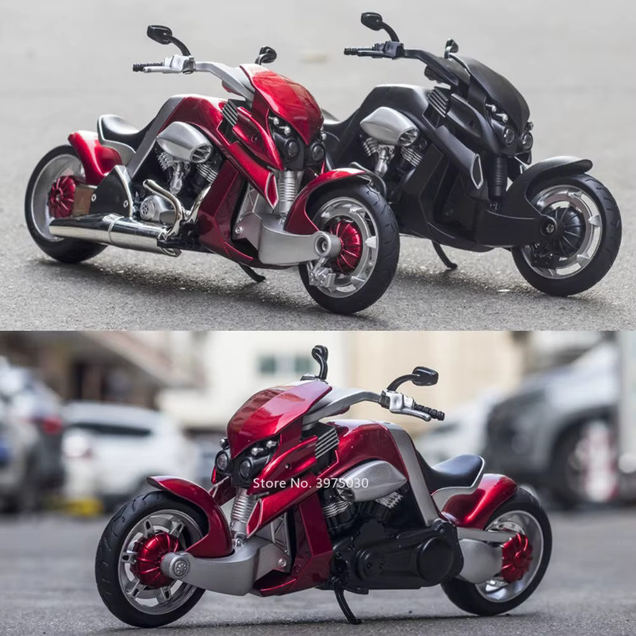 RMZ city Travertson V-REX R1 Motorrad, Modell, 1:12, mit Licht und Musik, Metall, Gummi Reifen - Bild 2