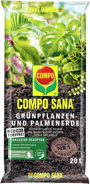 Compo Sana Torffreie Grünpflanzen- und Palmenerde mit Bimsstein, 500 g - Bild 1