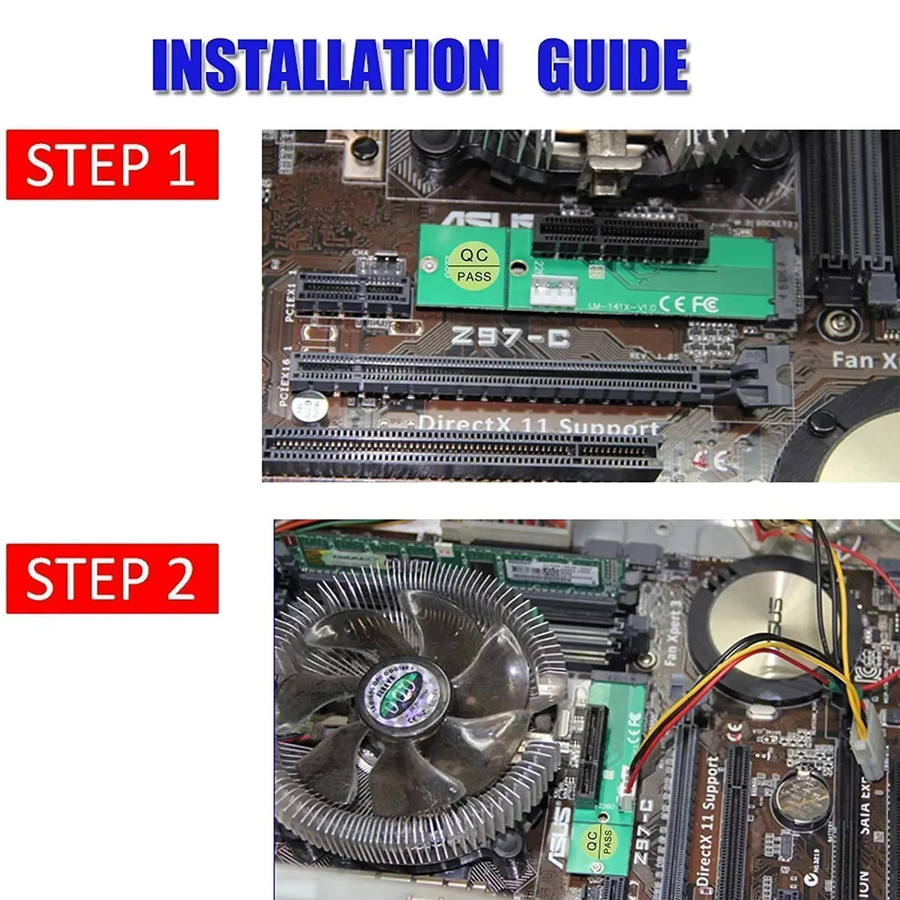 Ninth World NGFF zu PCI-E Riser-Karte M.2 auf PCI-E X4 Slot Adapter für BTC Mining Machine - Bild 4