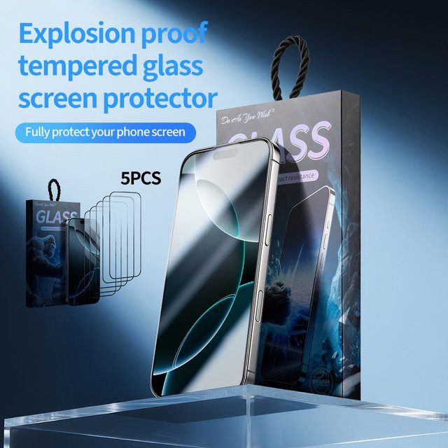 DO AS YOU WISH Displayschutzfolie aus gehärtetem Glas, 5 Stück, transparent, passend für iPhone 17 Air, iPhone 17, iPhone 16, iPhone 15 und iPhone 14 Pro Max - Bild 1