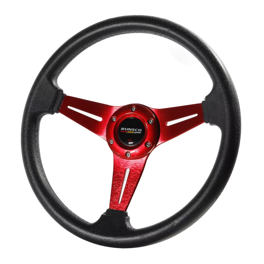 Runsco Sport Lenkrad für Drift Simulation Racing aus Aluminium und PU, Durchmesser: 35 cm, Schwarz - Bild 2