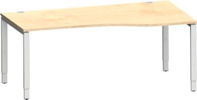 Schäfer Shop Genius Freiformschreibtisch MODENA FLEX in Ahorn mit Ansatz rechts, Breite: 180 cm - Bild 1