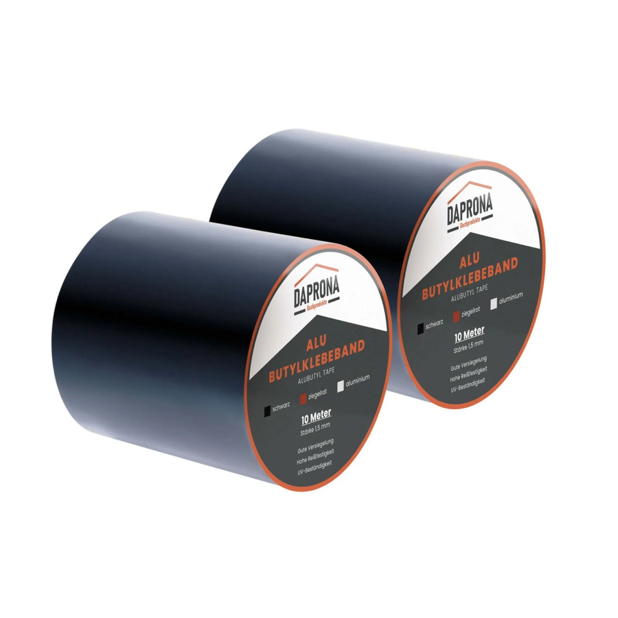 Daprona Butylband Reparaturband Dichtband in Schwarz mit Alu-Beschichtung, Breite: 150 mm, Länge: 10 m (2 Rollen) - Bild 2