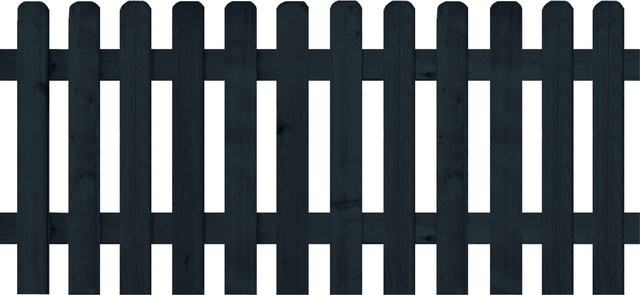 Staketenzaun aus Holz in Schwarz, B/H: 80 x 180 cm - Bild 1
