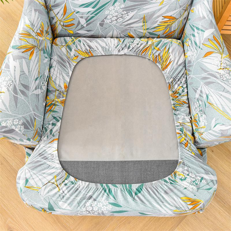 2-teiliges Set elastische Stuhlbezüge für Einsitzer-Ohrensessel mit hoher Rückenlehne, bedruckt, Multicolor, passgenaues Formdesign von Household supplies MH - Bild 1