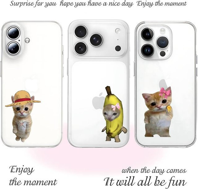 Transparente Handyhülle mit Katzenmotiv für iPhone 17, 16, 15, 14, 13, 12, 11 Pro Max, X, XR, XS Max, SE 2020, 7, 8 Plus - Bild 1