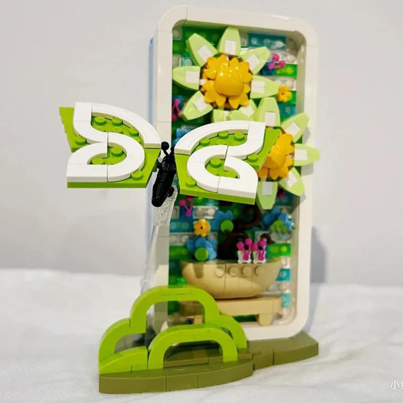 LOZ 1932 Ewige Blume Frühlings Schmetterling und Pflanzen Baubausteine 3D Mini Klemmbaustein Set für Kinder in Mehrfarbig - Bild 1