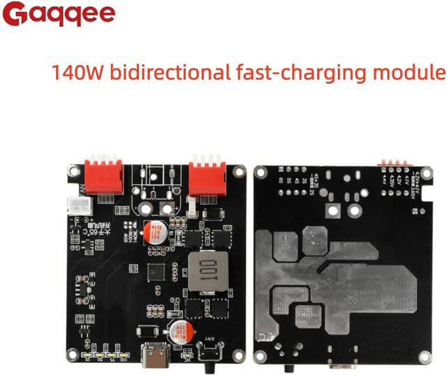 Gaqqee IP2366 Bidirektionales 140W Lithium-Batterie-Schnelllademodul mit automatischer Temperaturregelung, Schwarz - Bild 1