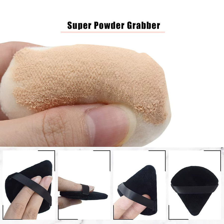 CNKESS Make-up-Pinsel Set, 7 Stück, Triangel-Puderquasten, Samt-Kosmetikschwämme - Bild 3