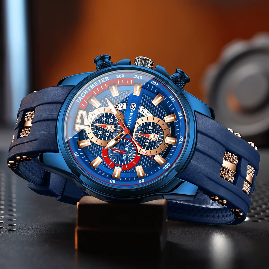 yolako Armbanduhr, Quarz, Silikon, Blau, Herren - Bild 2