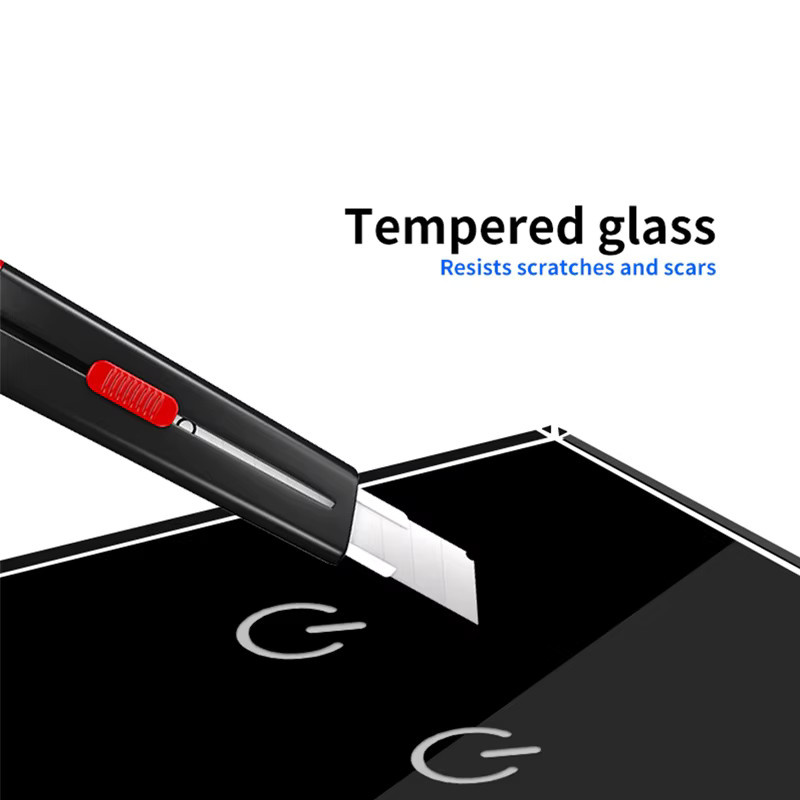UBARO Wand-Touch-Schalter aus Glas mit LED-Anzeige, White, 1/2/3-Gang Lichtsensor-Taste für Live-Wire-Steuerung - Bild 3