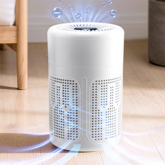 AFDEAL Mini-Desktop-Luftreiniger mit HEPA-Filter und Ionen-Technologie in Weiß - Bild 1