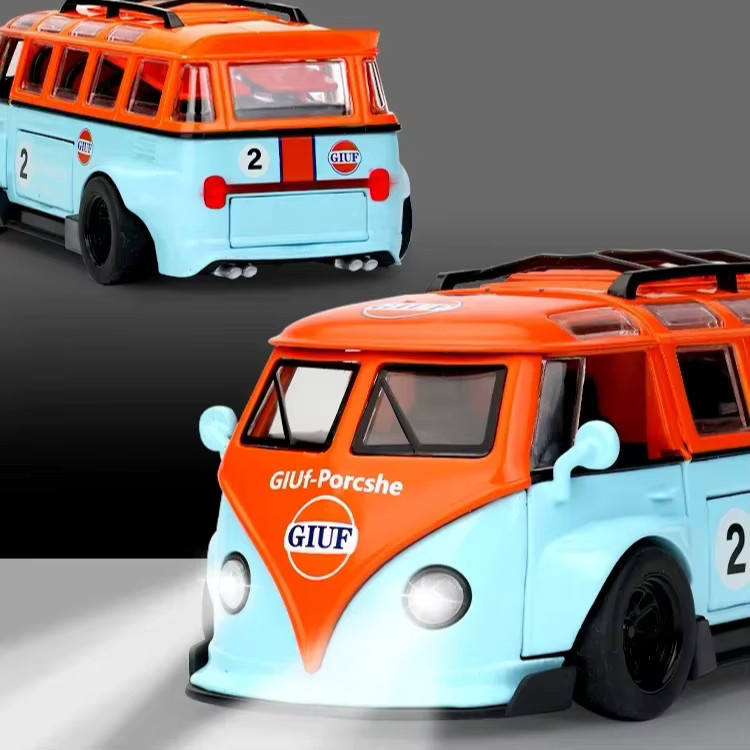 MINI AUTO Volkswagen T1 Bus, Modellauto, 1:32, mit Licht und Sound, Metall - Bild 4