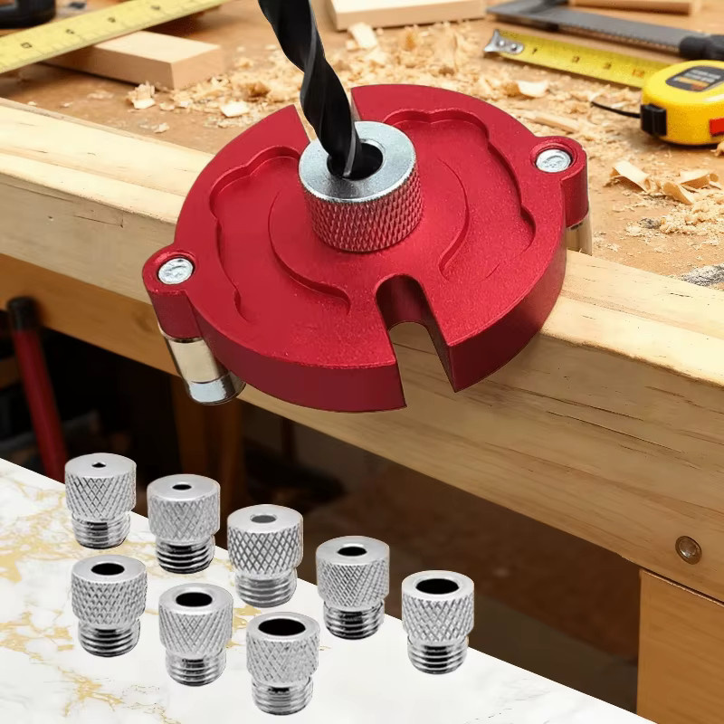JIGHOLE Selbstzentrierende Dübellehre in Rot als Bohrführung für präzise Löcher von 3 bis 10 mm - Bild 4