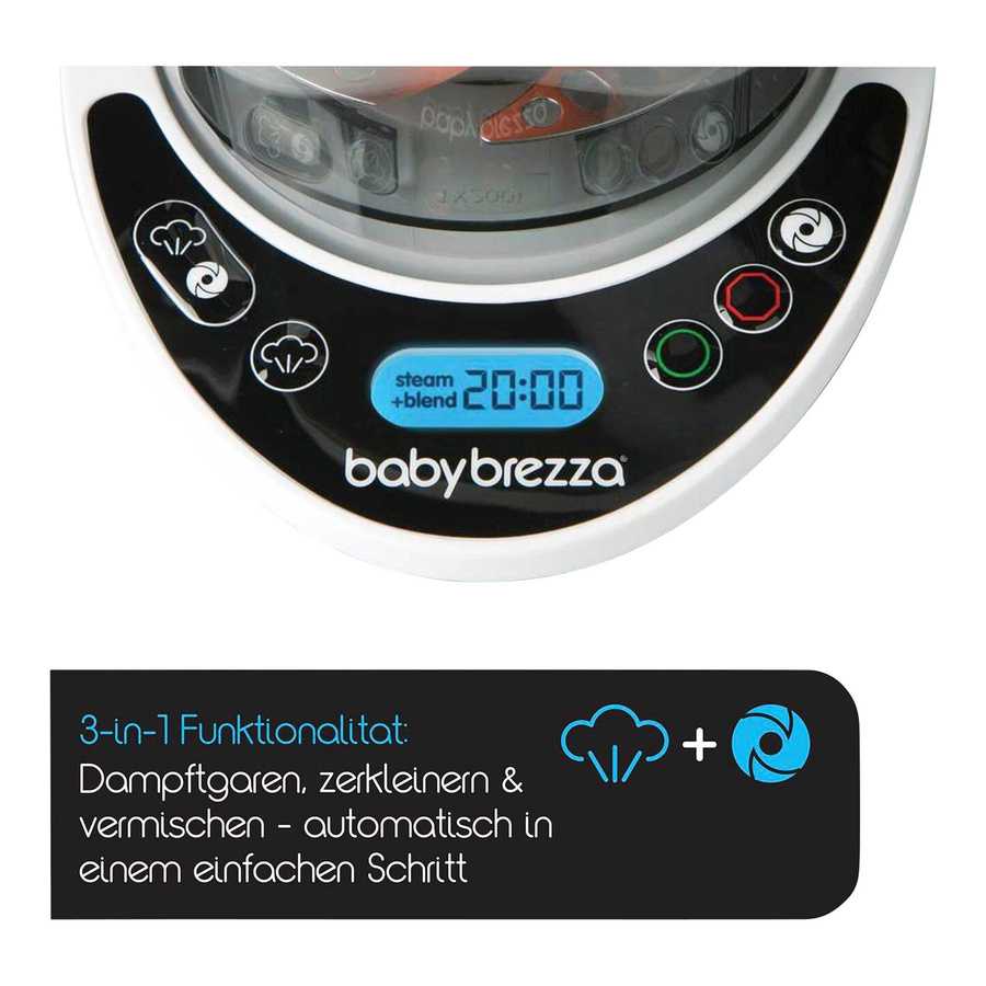 BabyBrezza Babynahrungszubereiter Food Maker Deluxe mit Digitalanzeige in Schwarz oder Weiß - Bild 3