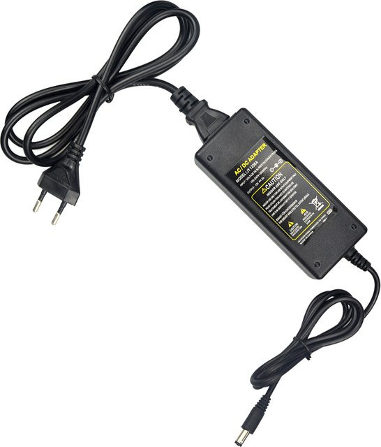 Schwarzes DC 12V Netzteil mit Barrel-Plug für LED-Lichtleisten, CCTV-Kameras und DVR-Geräte - Bild 1