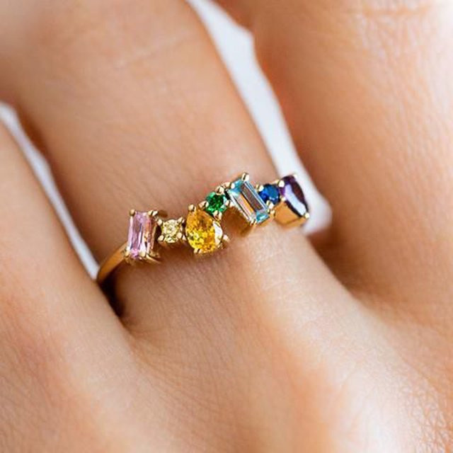 Huitan Ringe, Bunt, Zirkonia, Damen - Bild 1