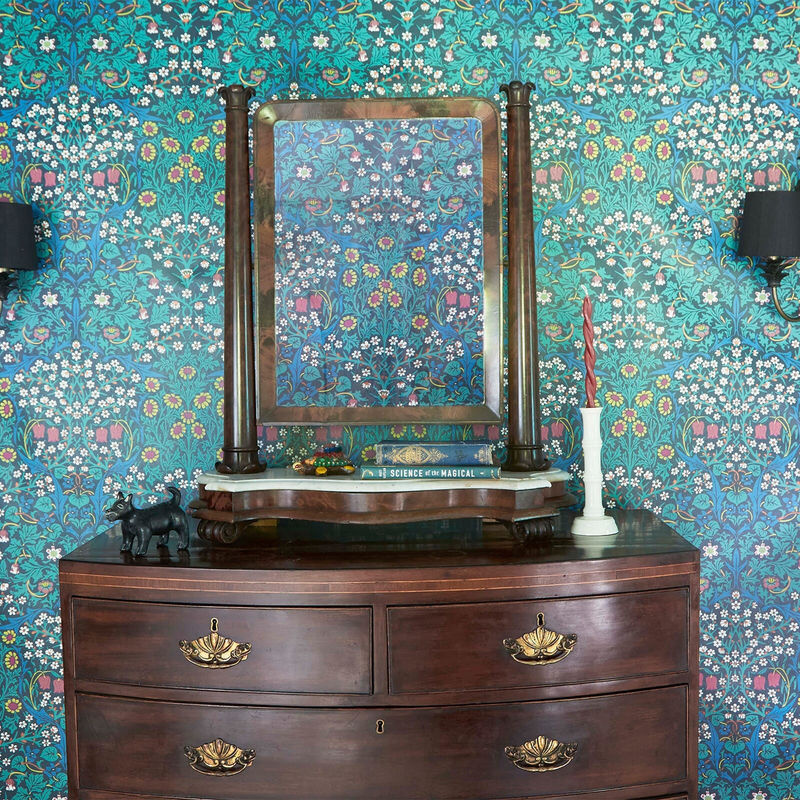 House of Hackney Tapete Blackthorn Mural in Emerald Green und Schwarz mit floralem Art-Nouveau-Design, Breite: 540 cm, Höhe: 300 cm - Bild 2