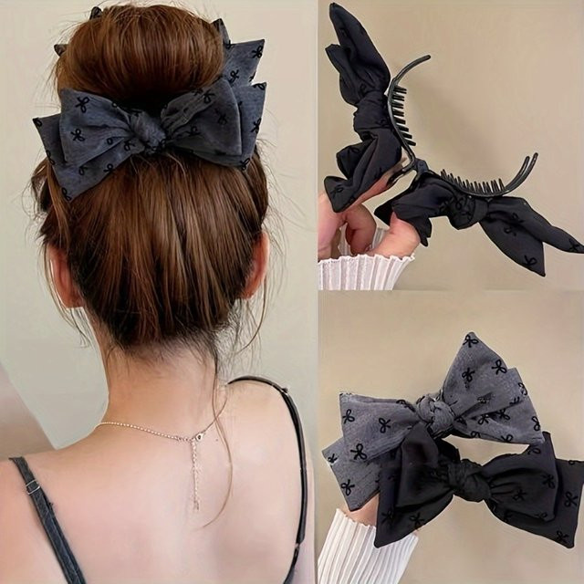 Haarspange mit Schleife, 2-teilig, Damen, Mädchen - Bild 1