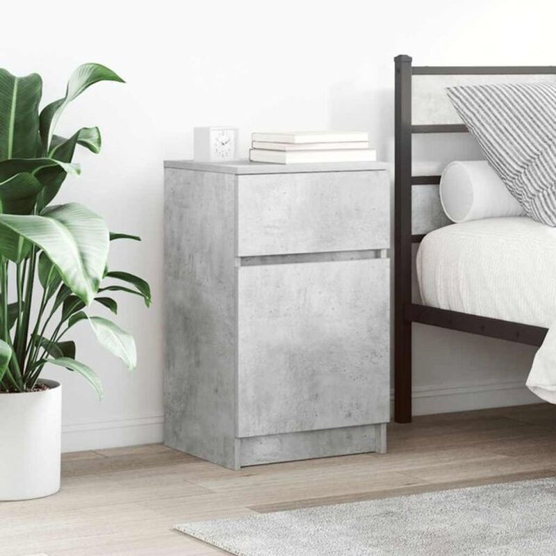 Vidaxl Set aus 2 Nachttischen in Grau aus Holzwerkstoff, Modern, B/T/H: 39 x 35 x 65 cm - Bild 1