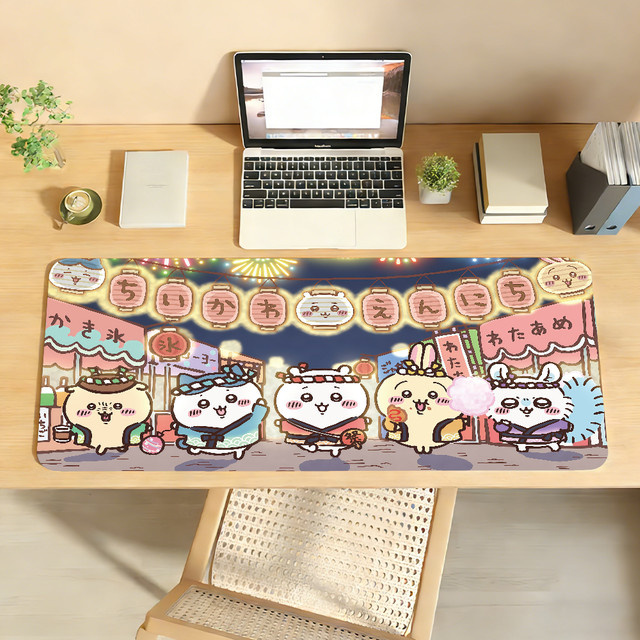 C-Chiika-waES Mauspad in Multicolour, rutschfeste Schreibtischunterlage aus Gummi für PC und Laptop, Gamer-Dekoration - Bild 1