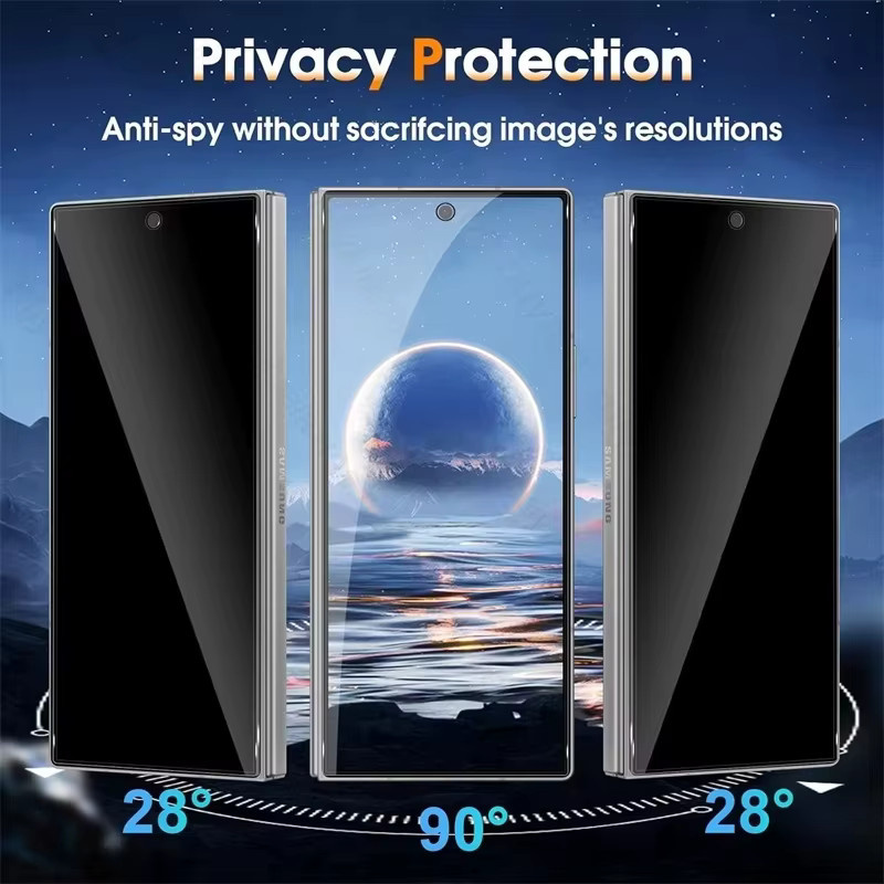 Smooth Touch Privacy Displayschutzfolie für Samsung Galaxy A57 A56 A55 A36 A35 A54 A17 A16 A26 A25 A34 A33 A15 A07 A06, Vollkleber, transparent - Bild 2