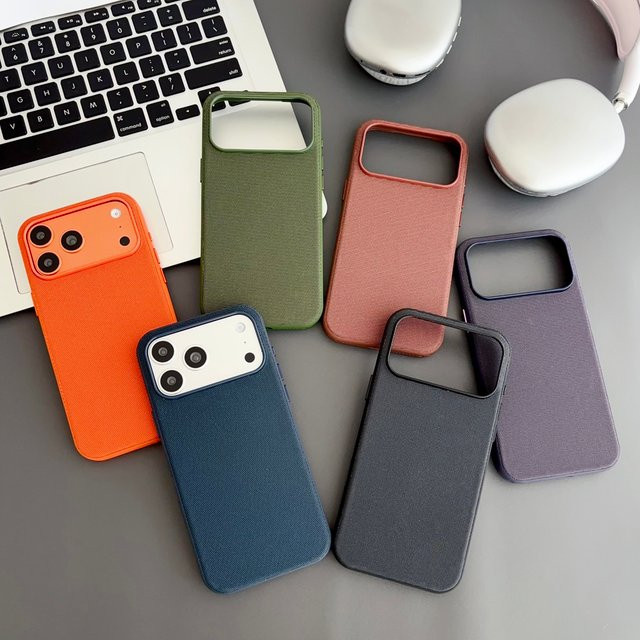Original Tech Woven Hülle für Apple iPhone 17 Air 16 15 14 13 Pro Max mit MagSafe Unterstützung, stoßfeste magnetische Abdeckung in Orange und Purple - Bild 1