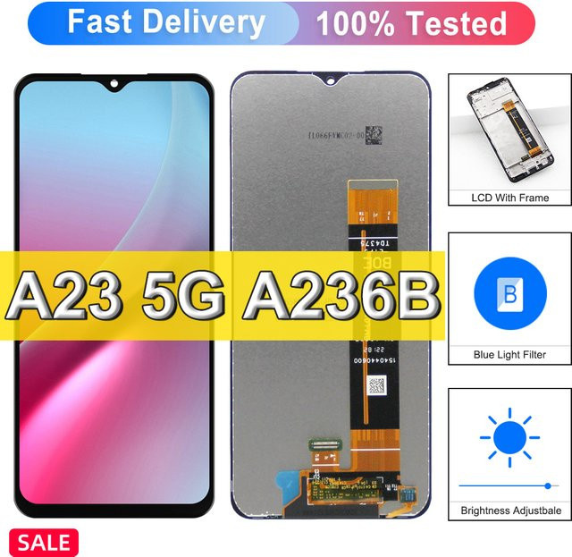 Samsung A23 5G LCD-Display mit Rahmen und Touchscreen-Digitizer Ersatz in Schwarz - Bild 1