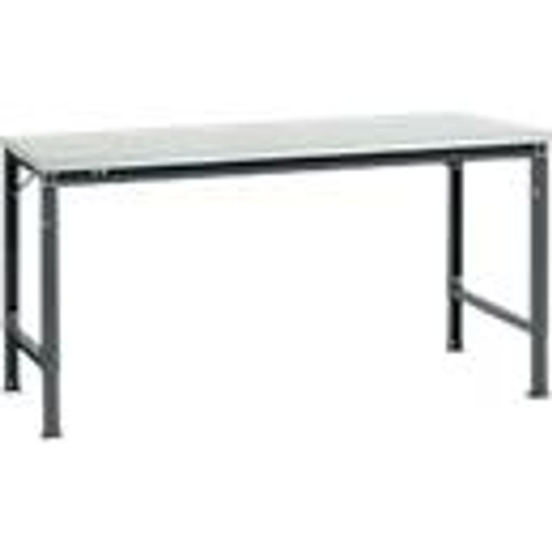 Manuflex Arbeits-Grundtisch UNIVERSAL Spezial mit Melaminplatte, Anthrazit und Lichtgrau, B/T/H: 175 x 100 x 72,2-102,2 cm - Bild 3