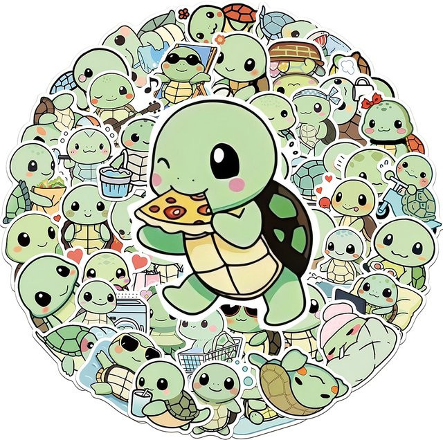 Charile Schildkröte Aufkleber, Cartoon Tiere, multicolor - Bild 1