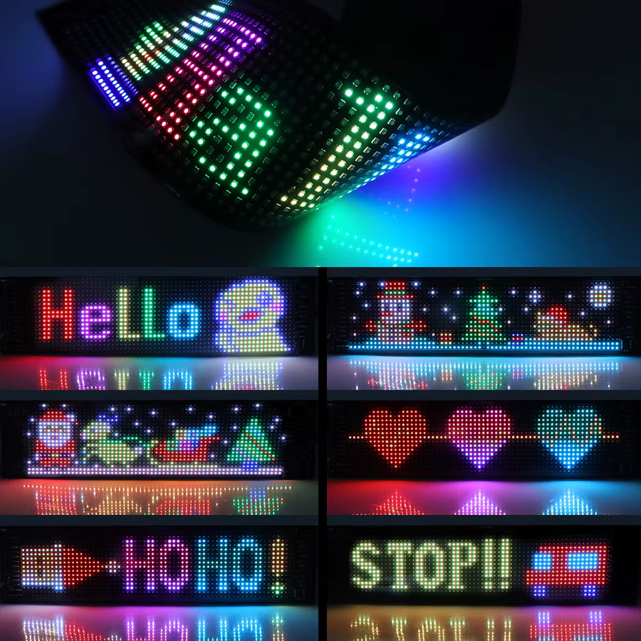 Guillermo LED-Matrix Pixel Bildschirm Panel mit Bluetooth, adressierbare RGB-LED-Anzeige für DIY Graffiti-Text und Muster, Multicolour - Bild 5