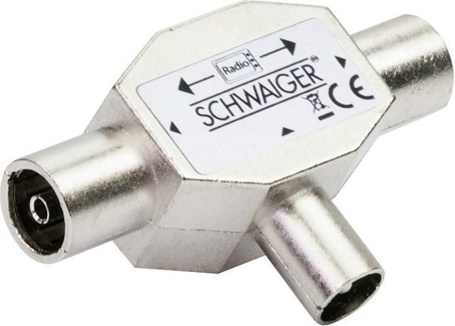 Schwaiger ASV43S TV 2-fach Aufsteckverteiler in Silber - Bild 1