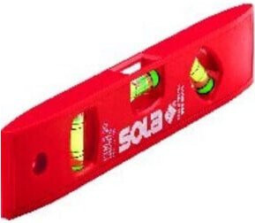 SOLA Torpedowasserwaage PTM 5 in Rot mit Magnetstreifen und 3 Libellen, Länge: 20 cm - Bild 1