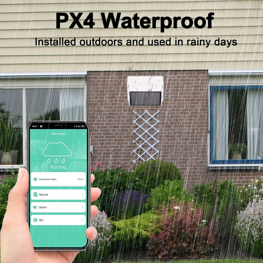Tuya Zigbee Regentropfen-Erkennungssensor mit Lichtdetektor IPX4 wasserdicht für Outdoor, Farbe: Weiß, kompatibel mit Home Assistant und Zigbee2mqtt - Bild 6