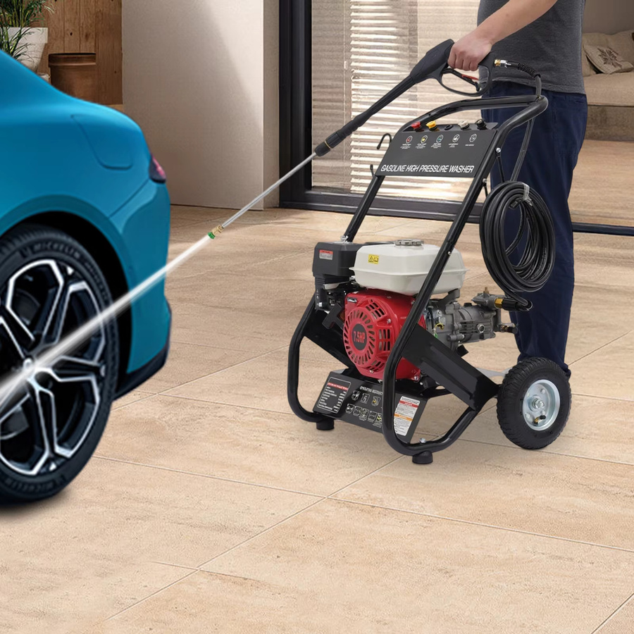Bymaocar Benzin-Hochdruckreiniger mit 7 PS, 2200 PSI und 2,3 GPM, tragbares Reinigungsgerät inklusive 5 Sprühdüsen und 8 m Hochdruckschlauch - Bild 5