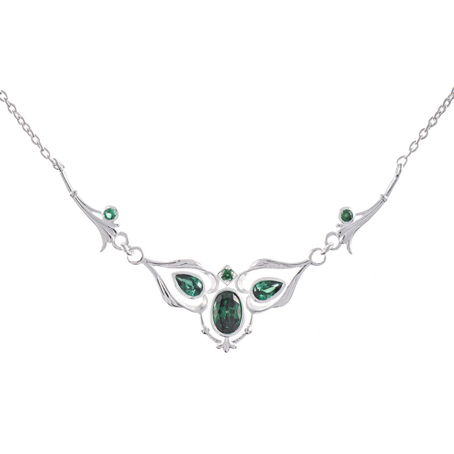 Collier 925 Silber, Zirkonia, grün - Bild 1